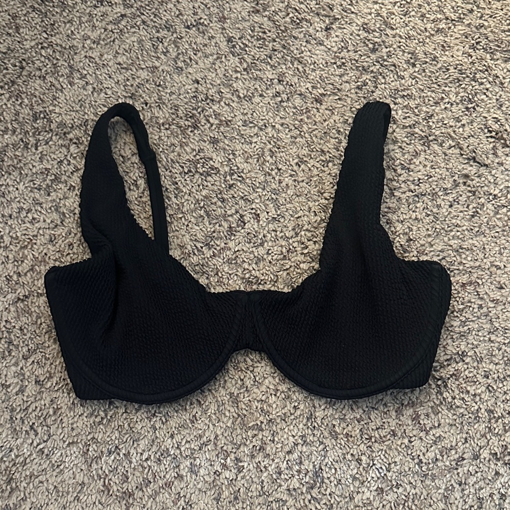 Black CURVE LOVE Abercrombie Underwire Textured SWIM - WOMENS